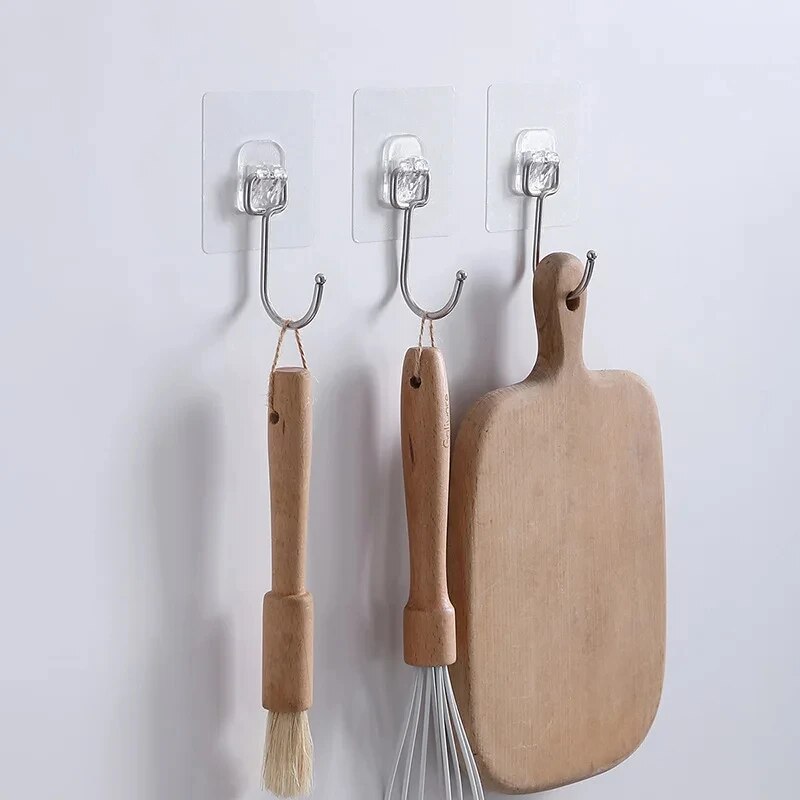 대형 후크 자체 접착 PVC 스테인레스 스틸, 투명 다 - Kitchen Appliances Shelves 리뷰 및 가격