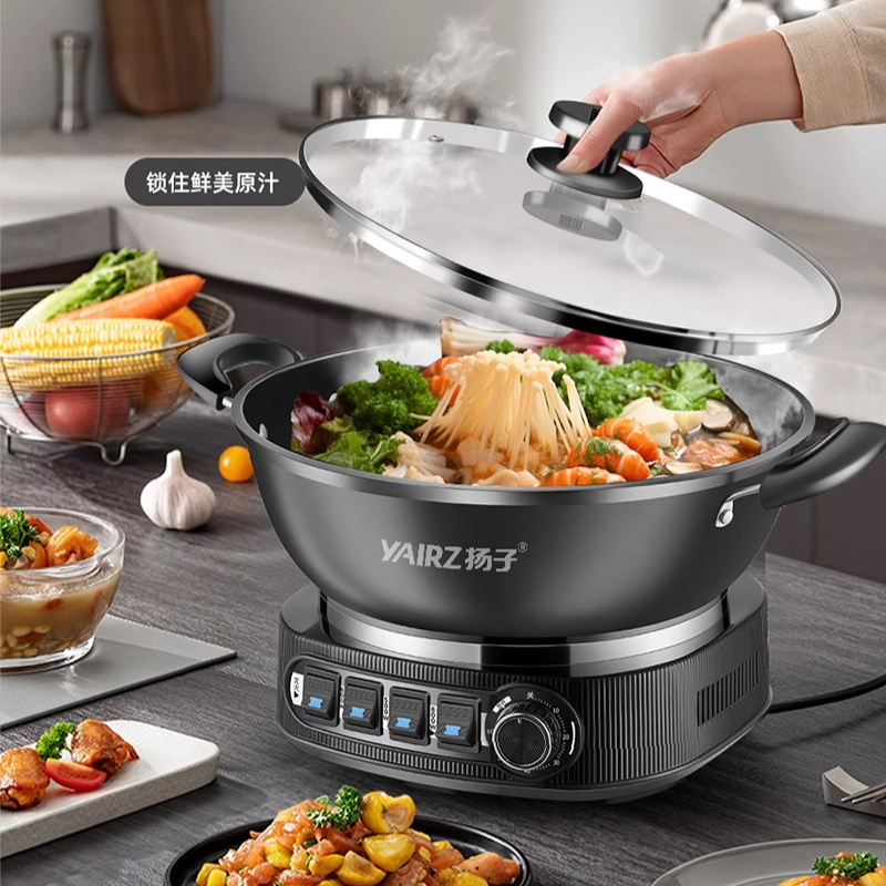 전기 프라이팬 붙지 않는 다기능 전기 가열 튀김 및 찜 - Slow Cooker Ceramic 리뷰 및 가격
