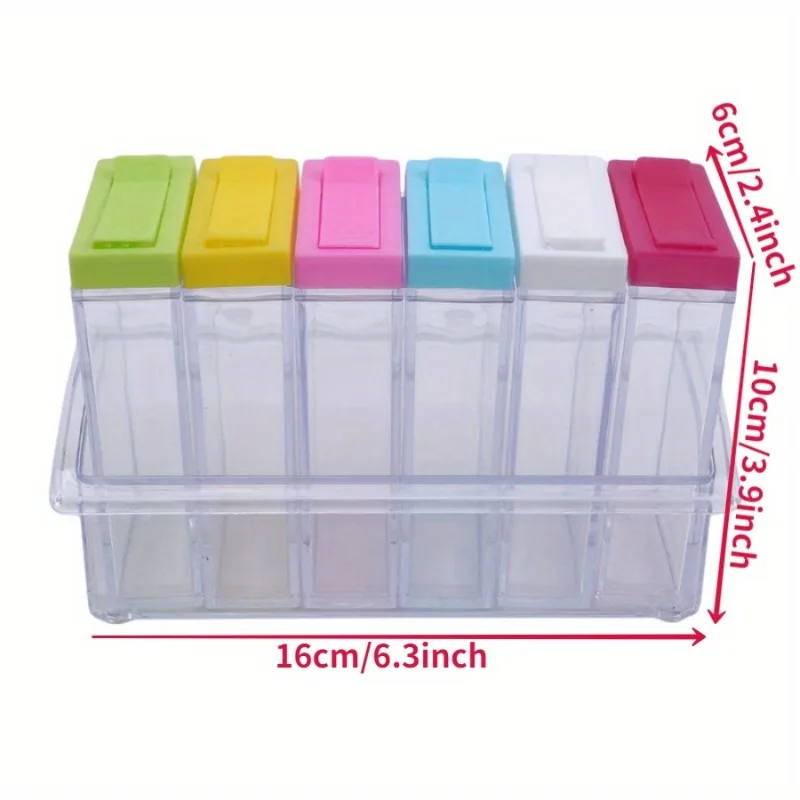 투명 조미료 6 그리드 조미료 상자 6 조각 세트 주방 - Kitchen Appliances Organizer 리뷰 및 가격