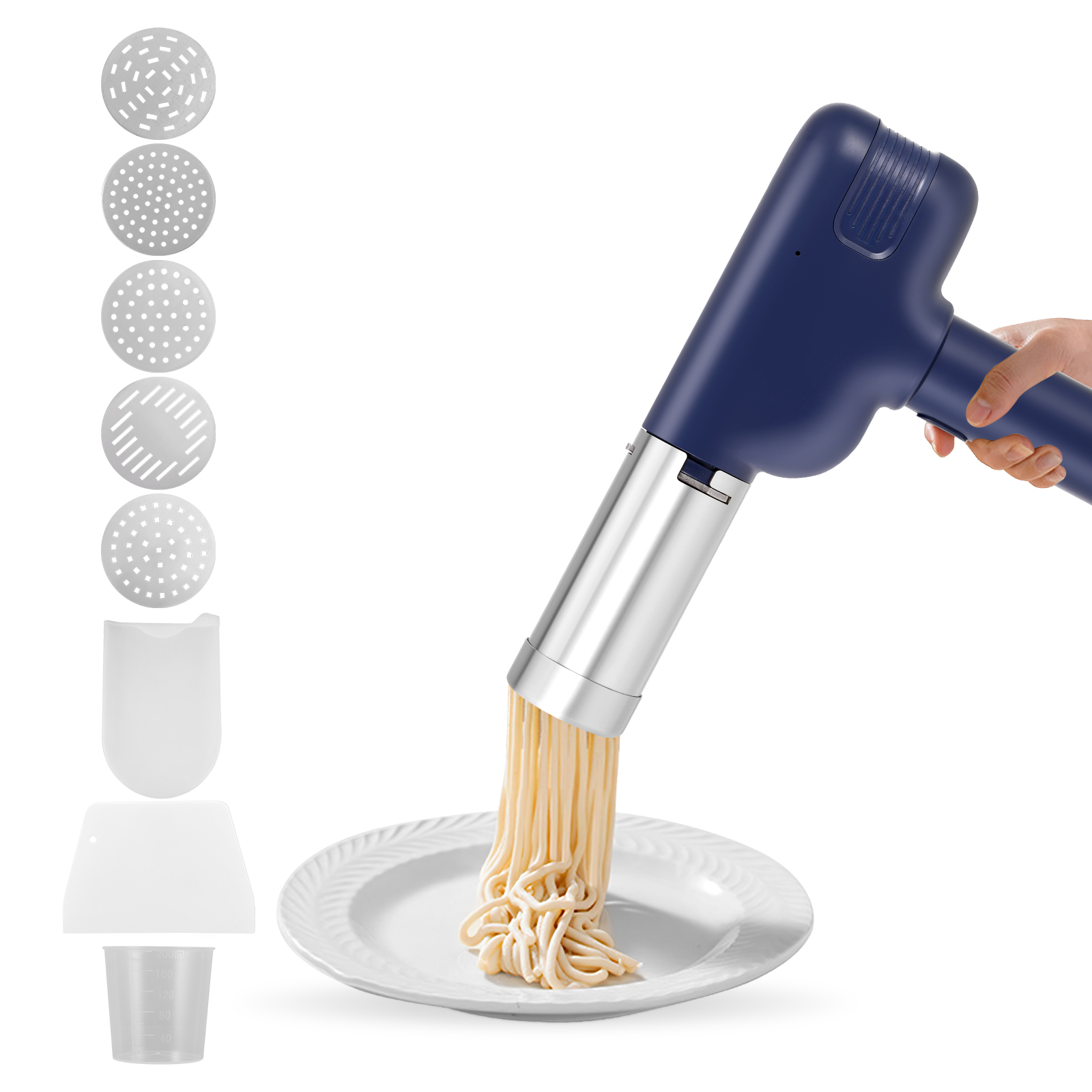 8개의 부착물이 있는 휴대용 휴대용 전기 파스타 기계  - Pasta Machine Electric 리뷰 및 가격