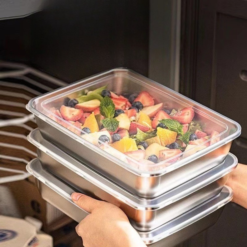 식품 등급 스테인리스 스틸 서빙 트레이(뚜껑 포함),  - Kitchen Appliances Organizer 리뷰 및 가격