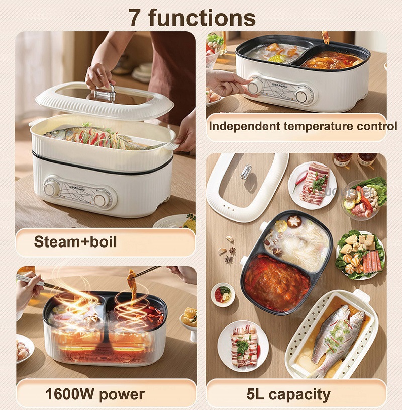 6L 더블 라이너 전기 냄비 대용량 비 스틱 전기 프라 - Slow Cooker Ceramic 리뷰 및 가격