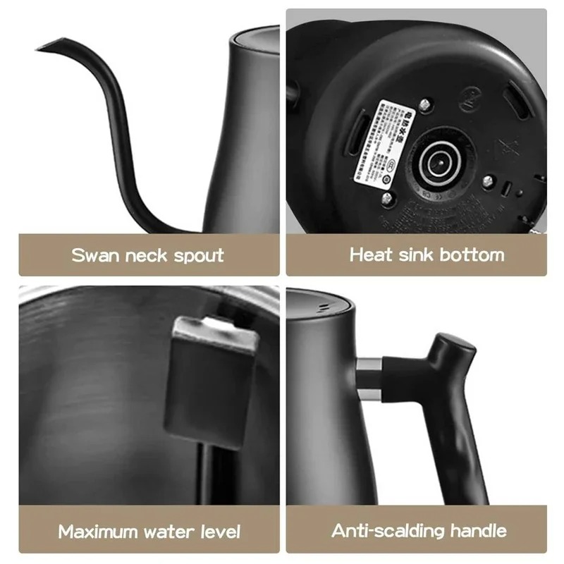 1000W 지능형 일정 온도 전기 주전자, 핸드브루 커 - Electric Kettle Gooseneck 리뷰 및 가격